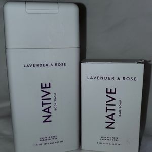 Native Lavender and Rose Body Wash Soap and Bar